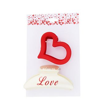 2 pc Love Heart Claw Clip Set