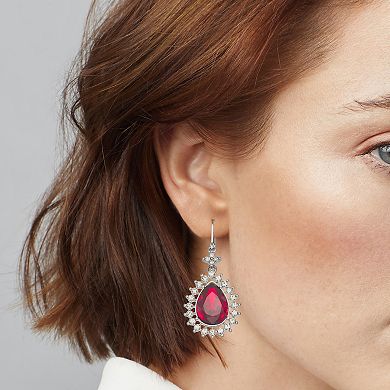 Simply Vera Vera Wang Jet Tone Halo Leverback Drop Earrings