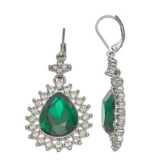 Simply Vera Vera Wang Jet Tone Halo Leverback Drop Earrings