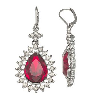 Simply Vera Vera Wang Jet Tone Halo Leverback Drop Earrings