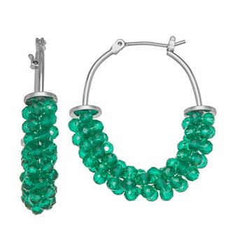 Simply Vera Vera Wang Silver Tone Beaded Goop Click-It Earrings