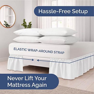 Ruffled Elastic Wrap Around Bedskirt 15 Inch Drop