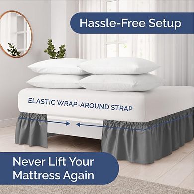 Ruffled Elastic Wrap Around Bedskirt 12 Inch Drop