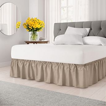 Ruffled Elastic Wrap Around Bedskirt 12 Inch Drop