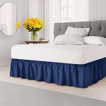 Ruffled Elastic Wrap Around Bedskirt 12 Inch Drop