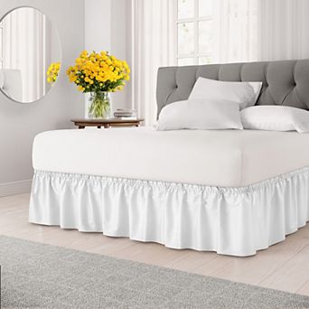 Ruffled Elastic Wrap Around Bedskirt 12 Inch Drop