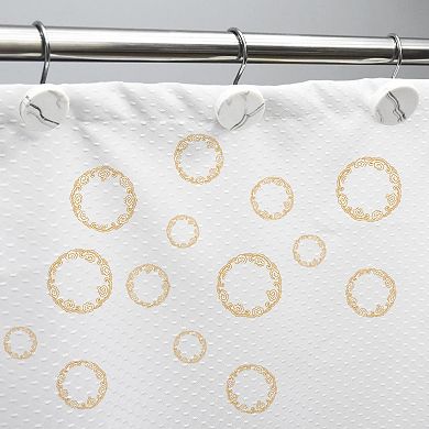 Set Of 12 Rust Resistant Shower Curtain Hooks