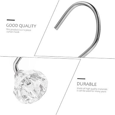 Set Of 12 Rust Resistant Shower Curtain Hooks