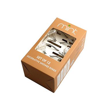 Set Of 12 Rust Resistant Shower Curtain Hooks