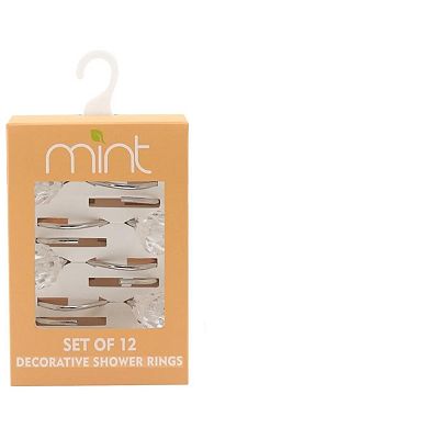 Set Of 12 Rust Resistant Shower Curtain Hooks