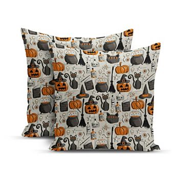 Pumpkin & Ghost Throw Pillow Covers Perfect for Halloween Decorating