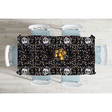 Pumpkin & Ghost Themed Wrinkle-Free Tablecloth for Dining Room