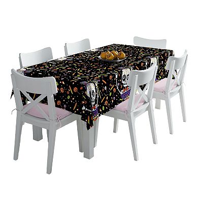 Pumpkin & Ghost Themed Wrinkle-Free Tablecloth for Dining Room