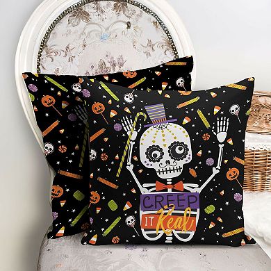 Dancing Skeleton Pillow Covers for Living Room & Halloween Party