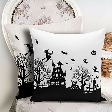 Haunted House Style Throw Pillow Covers Holiday Room Decoration