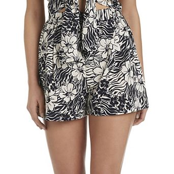 Women's Modern Supply by Sanctuary Pleated High Waist Swim Cover Up Shorts