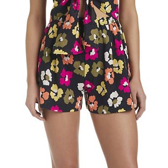 Women's Modern Supply by Sanctuary Pleated High Waist Swim Cover Up Shorts