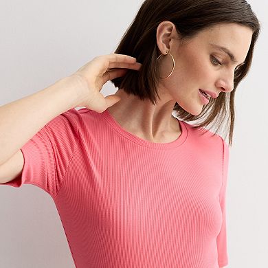 Women's Nine West Fitted Elbow Sleeve Tee