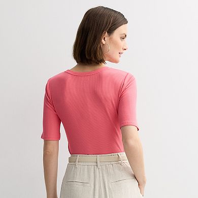Women's Nine West Fitted Elbow Sleeve Tee