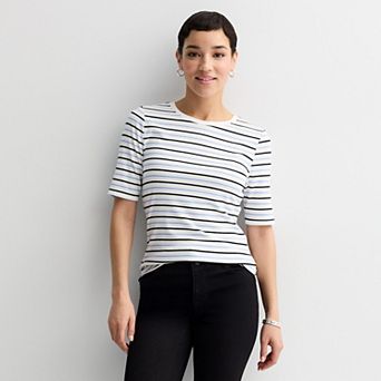 Women's Nine West Fitted Elbow Sleeve Tee