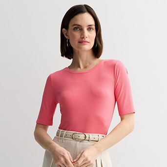 Women's Nine West Fitted Elbow Sleeve Tee