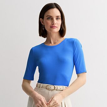 Women's Nine West Fitted Elbow Sleeve Tee