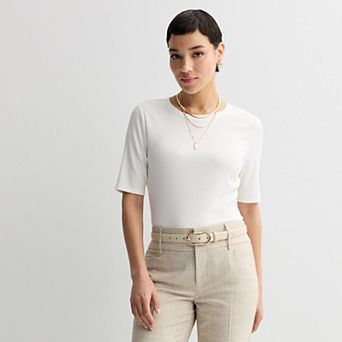 Women's Nine West Fitted Elbow Sleeve Tee