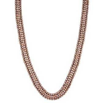 Simply Vera Vera Wang Brown Gold Tone Rhinestone Collar Necklace