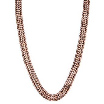 Simply Vera Vera Wang Brown Gold Tone Rhinestone Collar Necklace