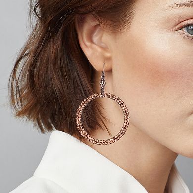 Simply Vera Vera Wang Brown Gold Tone Leverback Rhinestone Ring Drop Earrings