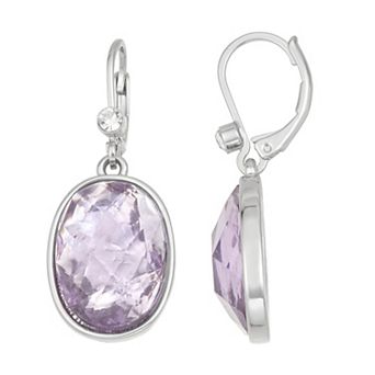 Simply Vera Vera Wang Silver-Tone Simulated Purple Stone Leverback Drop Earrings