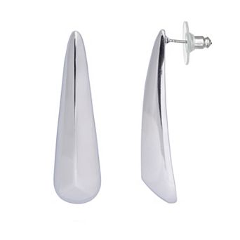 Simply Vera Vera Wang Silver Tone Linear Post Dome Drop Earrings