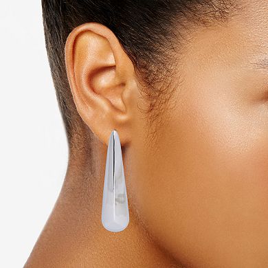 Simply Vera Vera Wang Silver Tone Linear Post Dome Drop Earrings