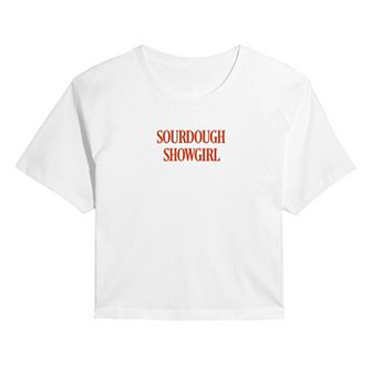 Juniors' Sourdough Showgirl Graphic Cropped Tee