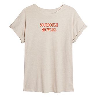 Juniors' Sourdough Showgirl Oversized Graphic Tee