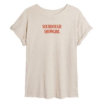 Juniors' Sourdough Showgirl Oversized Graphic Tee