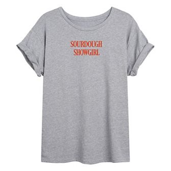 Juniors' Sourdough Showgirl Oversized Graphic Tee