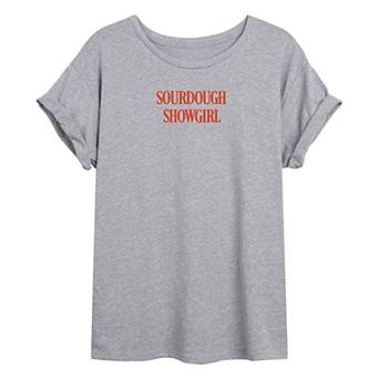 Juniors' Sourdough Showgirl Oversized Graphic Tee