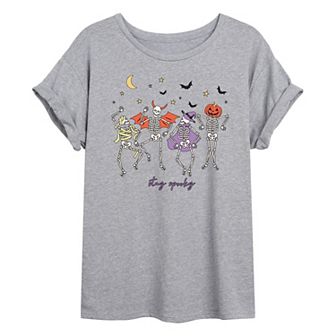 Juniors' Stay Spooky Halloween Oversized Graphic Tee