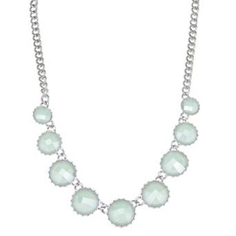 Simply Vera Vera Wang Silver-Tone Simulated Stone Round Frontal Necklace
