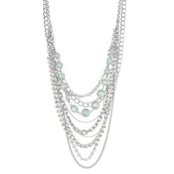 Simply Vera Vera Wang Silver-Tone Multi-Row Chain Necklace
