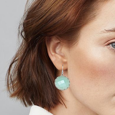 Simply Vera Vera Wang Silver Tone Leverback Simulated Stone Drop Earrings