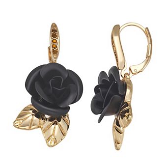 Simply Vera Vera Wang Gold Tone Leverback Flower Drop Earrings