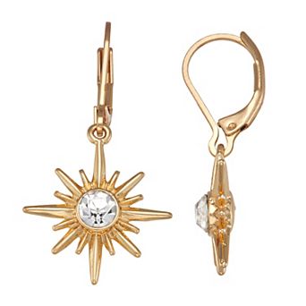 Simply Vera Vera Wang Gold Tone Leverback Starburst Drop Earrings