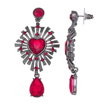 Simply Vera Vera Wang Post Heart Simulated Stone Chandelier Earrings