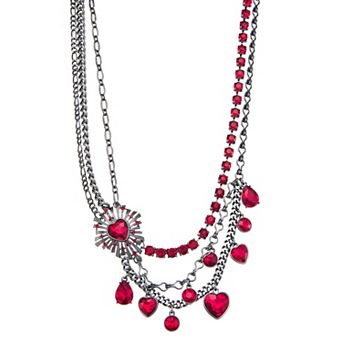 Simply Vera Vera Wang Heart Charm Frontal Necklace