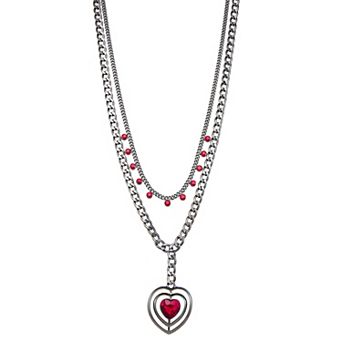 Simply Vera Vera Wang 3 Row Heart Pendant Necklace
