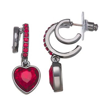 Simply Vera Vera Wang Post Hoop Heart Drop Earrings