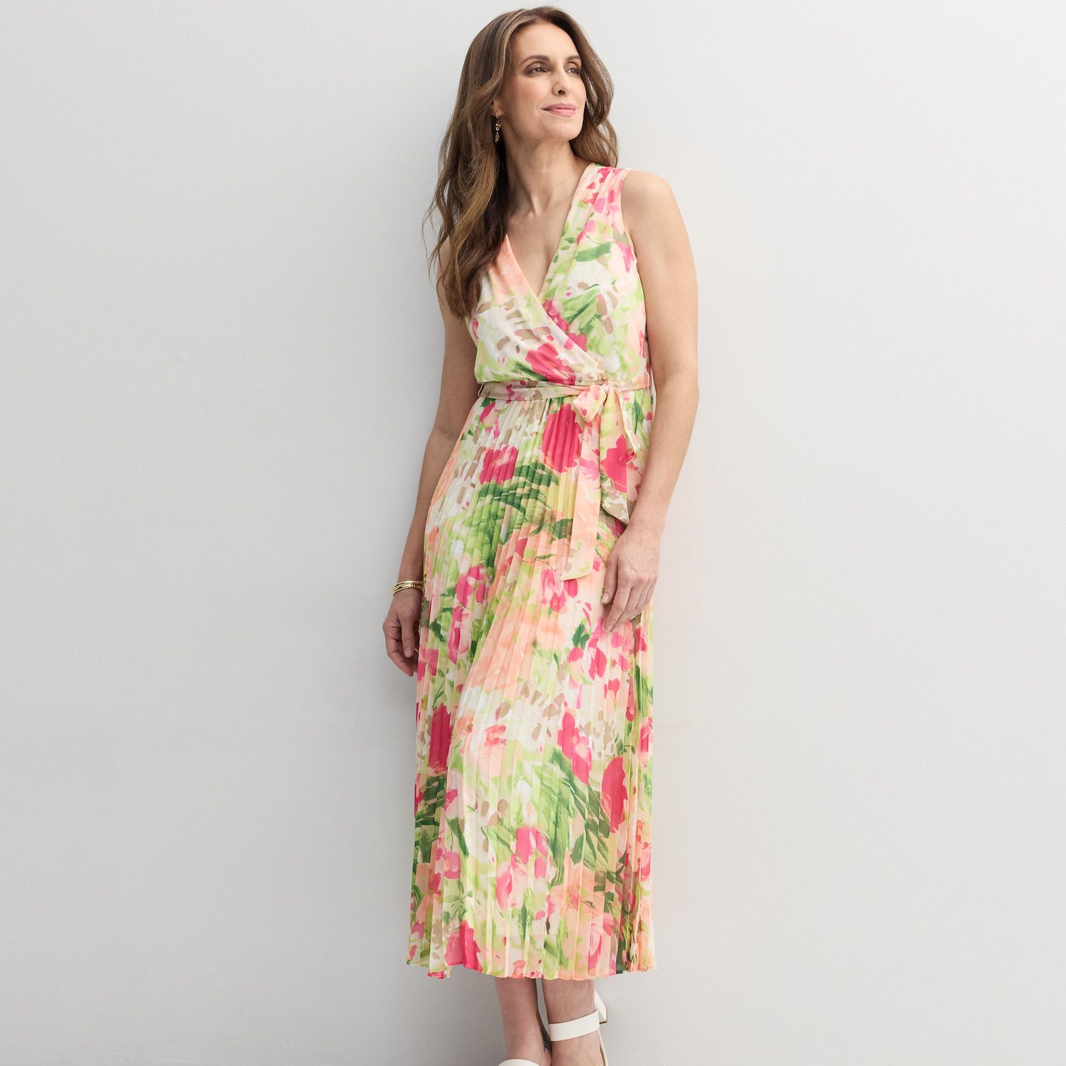 Женские платья 5th & Madison Edit Sleeveless Surplice Pleated Midi Dress