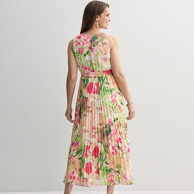 Women's 5th & Madison Edit Sleeveless Surplice Pleated Midi Dress